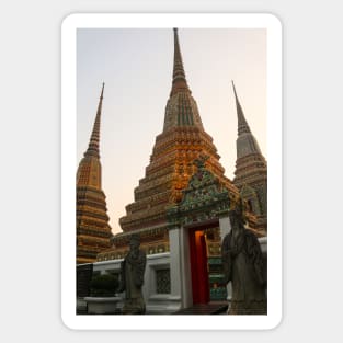 First entrance view to Phra Chedi Rai with two guardians Sticker